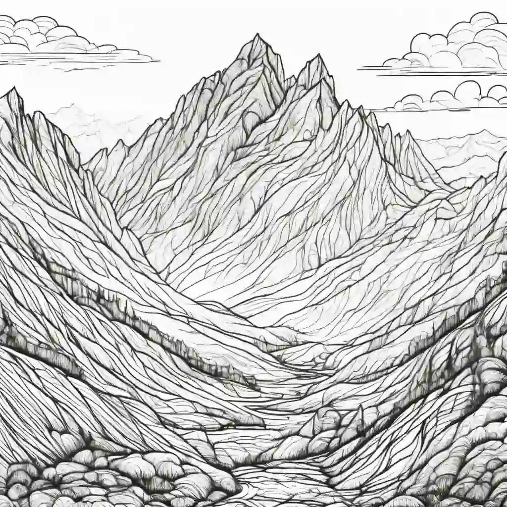 Mountain Landscape coloring pages